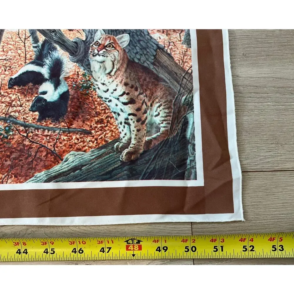 1975 National‎ Wildlife Federation Forest Animals Table Runner Raccoon Skunk